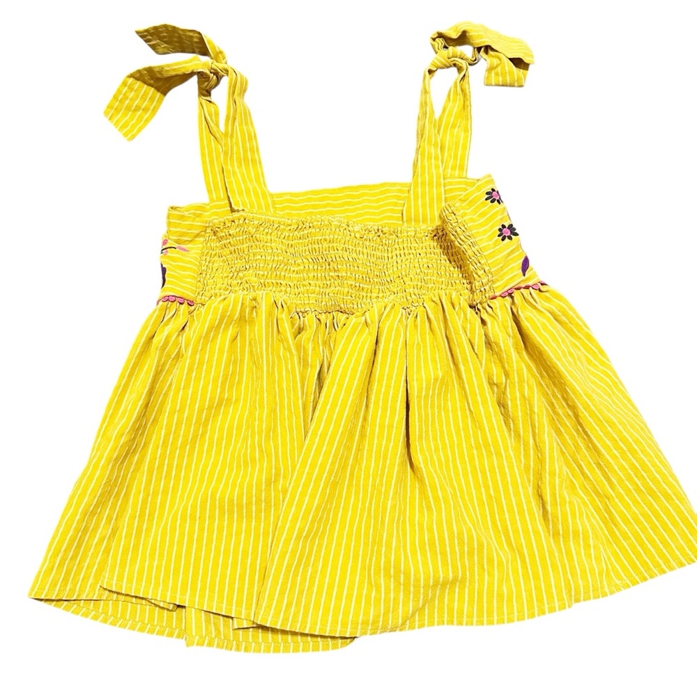 THML•Yellow Pinstripe Floral EMBROIDERED Tie
Shoulder Top Size S - Picture 2 of 7